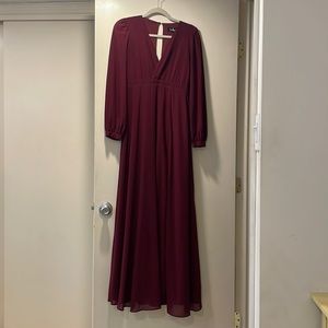 “All My Life Burgundy Long Sleeve Maxi Dress”